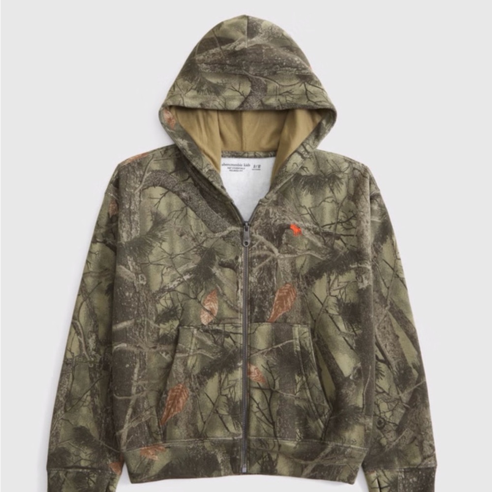 Camouflage Zip-Up Hoodie and wide leg sweatpants set